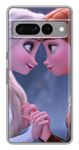 Силиконовый чехол с изображением "Анна и Ельза" для Google Pixel 7 Pro