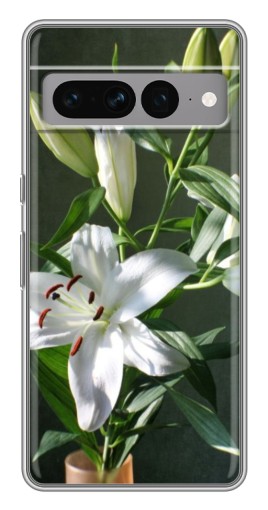 Чехол с картинкой "Белые лилии" для Google Pixel 7 Pro
