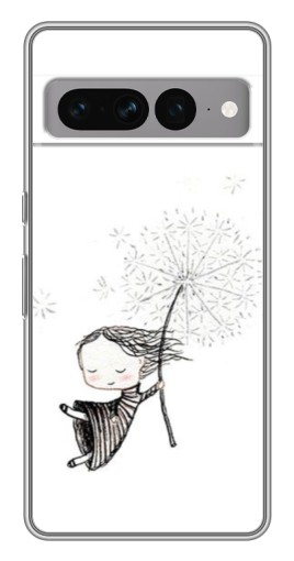 Чехол с печатью "Девочка с одуванчиком" для Google Pixel 7 Pro