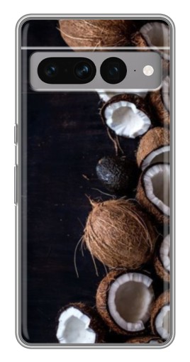 Чехол с принтом "Кокосы на черном" для Google Pixel 7 Pro