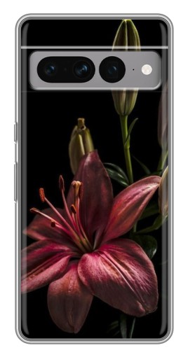 Силиконовый чехол с изображением "Красная лилия " для Google Pixel 7 Pro