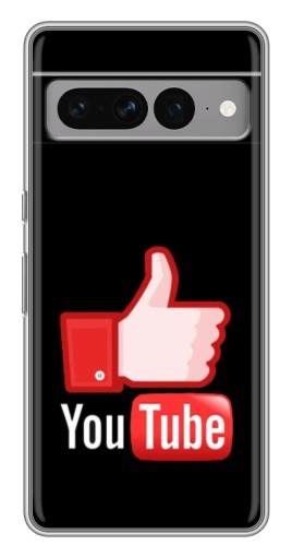Силиконовый чехол с изображением "Лайк YouTube" для Google Pixel 7 Pro