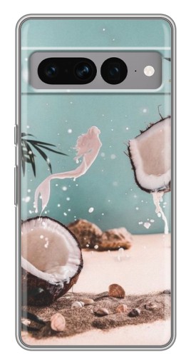 Чехол с картинкой "Половинки кокоса" для Google Pixel 7 Pro