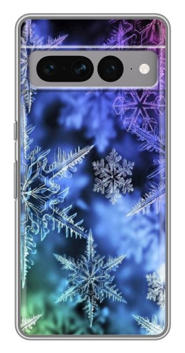 Чехол с печатью "Разноцветные снежинки" для Google Pixel 7 Pro