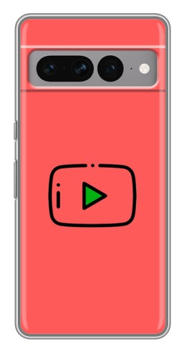 Силиконовый чехол с изображением "Рисованная кнопка" для Google Pixel 7 Pro