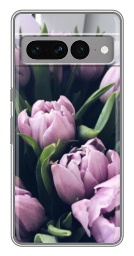 Чехол с картинкой "Сиреневые тюльпаны" для Google Pixel 7 Pro