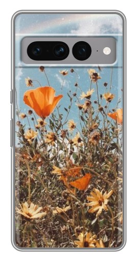 Силиконовый чехол с изображением "Желтые цветы" для Google Pixel 7 Pro