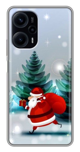 Чехол с печатью "Дед Мороз с подарком" для Xiaomi POCO F5
