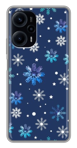 Чехол с картинкой "Фон с снежинками" для Xiaomi POCO F5