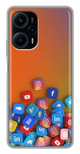 Чехол с печатью "Иконки соц сетей" для Xiaomi POCO F5