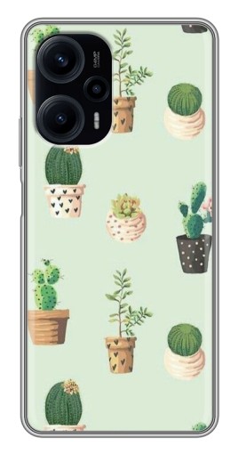 Чехол с картинкой "Кактусы в горшочках " для Xiaomi POCO F5