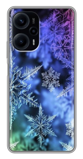 Чехол с картинкой "Разноцветные снежинки" для Xiaomi POCO F5