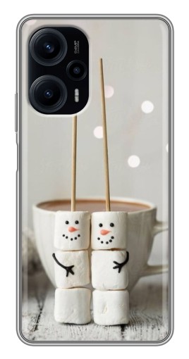 Чехол с картинкой "Снеговики из зефира" для Xiaomi POCO F5