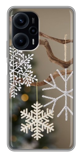 Чехол с картинкой "Снежинки на ветке" для Xiaomi POCO F5