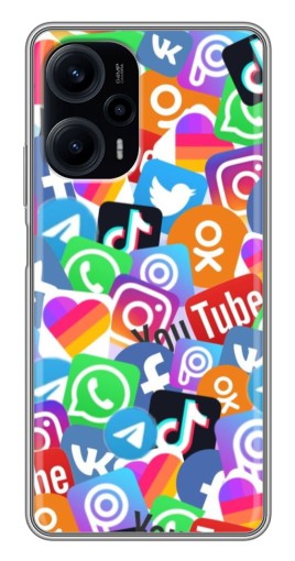 Чехол с печатью "Яркие иконки" для Xiaomi POCO F5