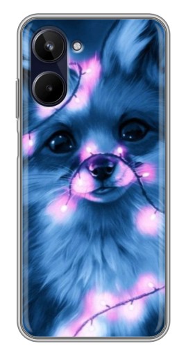 Чехол с принтом "Синяя лисичка" для Realme 10