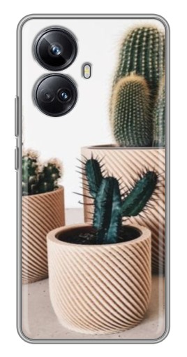 Чехол с картинкой "стильные кактусы" для Realme 10 Pro Plus