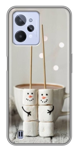 Силиконовый чехол с изображением "Снеговики из зефира" для Realme C31