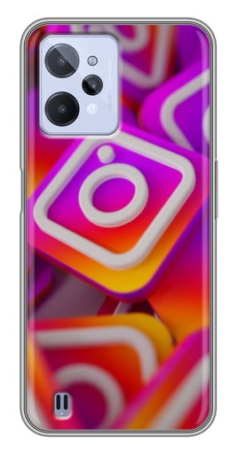 Чехол с печатью "Значки Инстаграм" для Realme C31