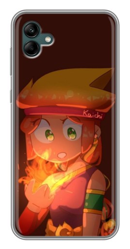 Силиконовый чехол с изображением "Amber с огнем" для Samsung Galaxy A04