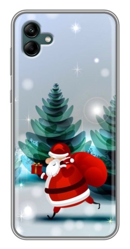 Силиконовый чехол с изображением "Дед Мороз с подарком" для Samsung Galaxy A04
