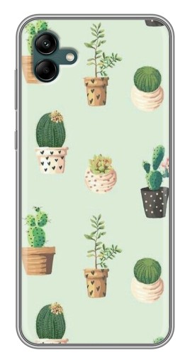 Чехол с картинкой "Кактусы в горшочках " для Samsung Galaxy A04