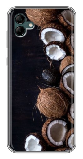 Чехол с картинкой "Кокосы на черном" для Samsung Galaxy A04