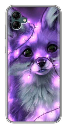 Чехол с картинкой "Лисенок фиолетовый" для Samsung Galaxy A04