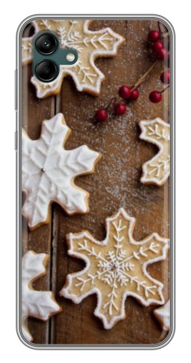 Чехол с картинкой "Пряники снежинки" для Samsung Galaxy A04