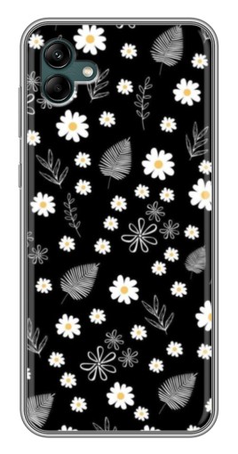 Чехол с принтом "Ромашки на черном" для Samsung Galaxy A04