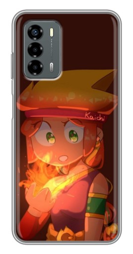 Чехол с картинкой "Amber с огнем" для Blade V40 Vita