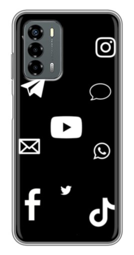 Чехол с печатью "Белые иконки" для Blade V40 Vita