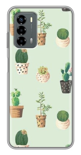 Чехол с принтом "Кактусы в горшочках " для Blade V40 Vita