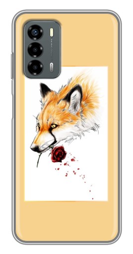 Чехол с картинкой "Лиса с розой" для Blade V40 Vita