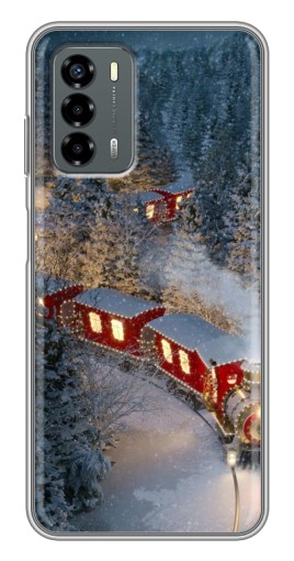 Чехол с печатью "Новогодний поезд" для Blade V40 Vita