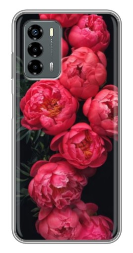 Чехол с печатью "Яркие пионы" для Blade V40 Vita