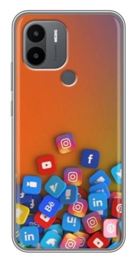 Чехол с принтом "Иконки соц сетей" для Xiaomi Poco C50