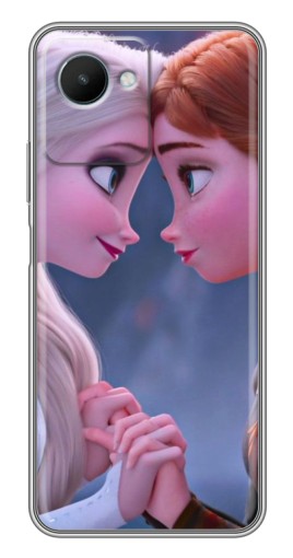 Силиконовый чехол с изображением "Анна и Ельза" для Realme C30s
