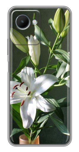 Чехол с печатью "Белые лилии" для Realme C30s