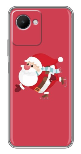 Силиконовый чехол с изображением "Дед Мороз на коньках" для Realme C30s