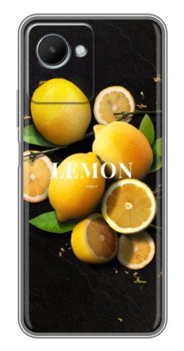 Силиконовый чехол с изображением "Лимон на черном" для Realme C30s