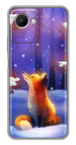 Чехол с печатью "Лисичка в лесу" для Realme C30s
