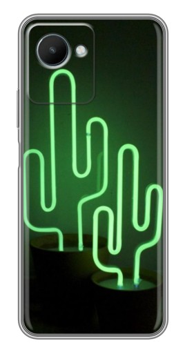 Чехол с печатью "Неоновый кактус" для Realme C30s