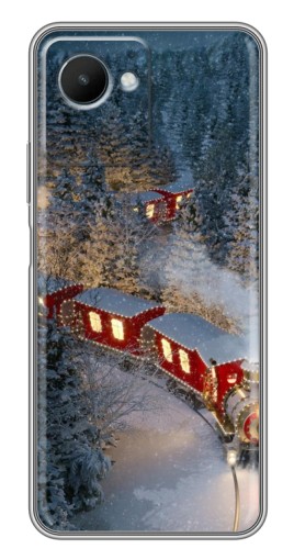 Чехол с картинкой "Новогодний поезд" для Realme C30s