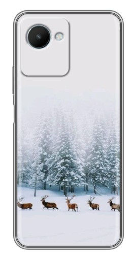 Чехол с печатью "Олени в лесу" для Realme C30s