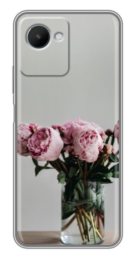 Чехол с картинкой "Пионы в вазе" для Realme C30s