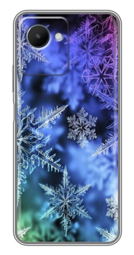Чехол с принтом "Разноцветные снежинки" для Realme C30s