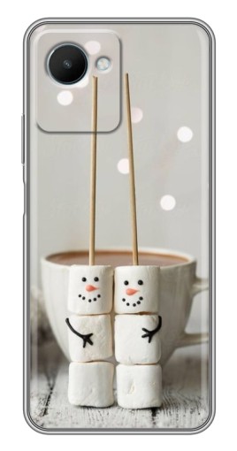 Чехол с печатью "Снеговики из зефира" для Realme C30s