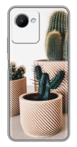 Чехол с картинкой "стильные кактусы" для Realme C30s