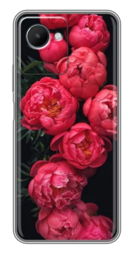 Чехол с принтом "Яркие пионы" для Realme C30s